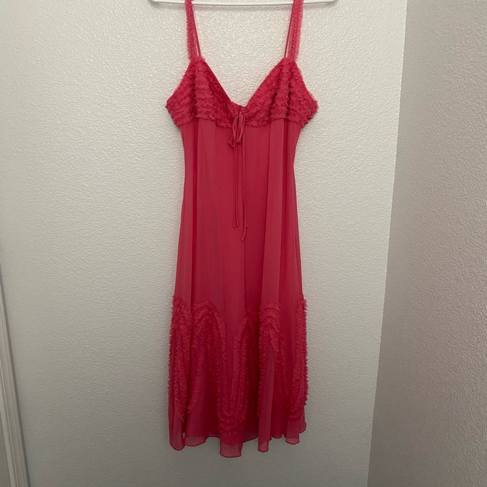 BCBG Gorgeous Pink Silk Chiffon Gown